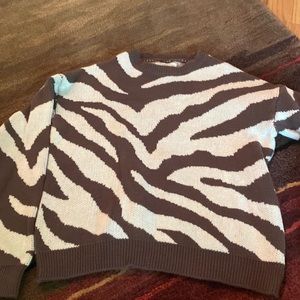 Melrose Market girls animal print cropped sweater size 8/10